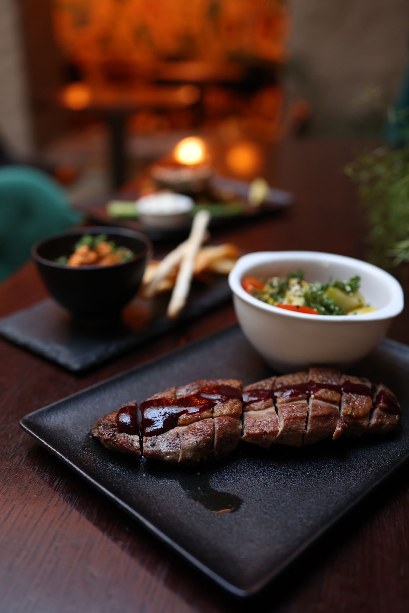 The 45-degree angle sells most plates — it's how the dish looks the moment it lands on your table