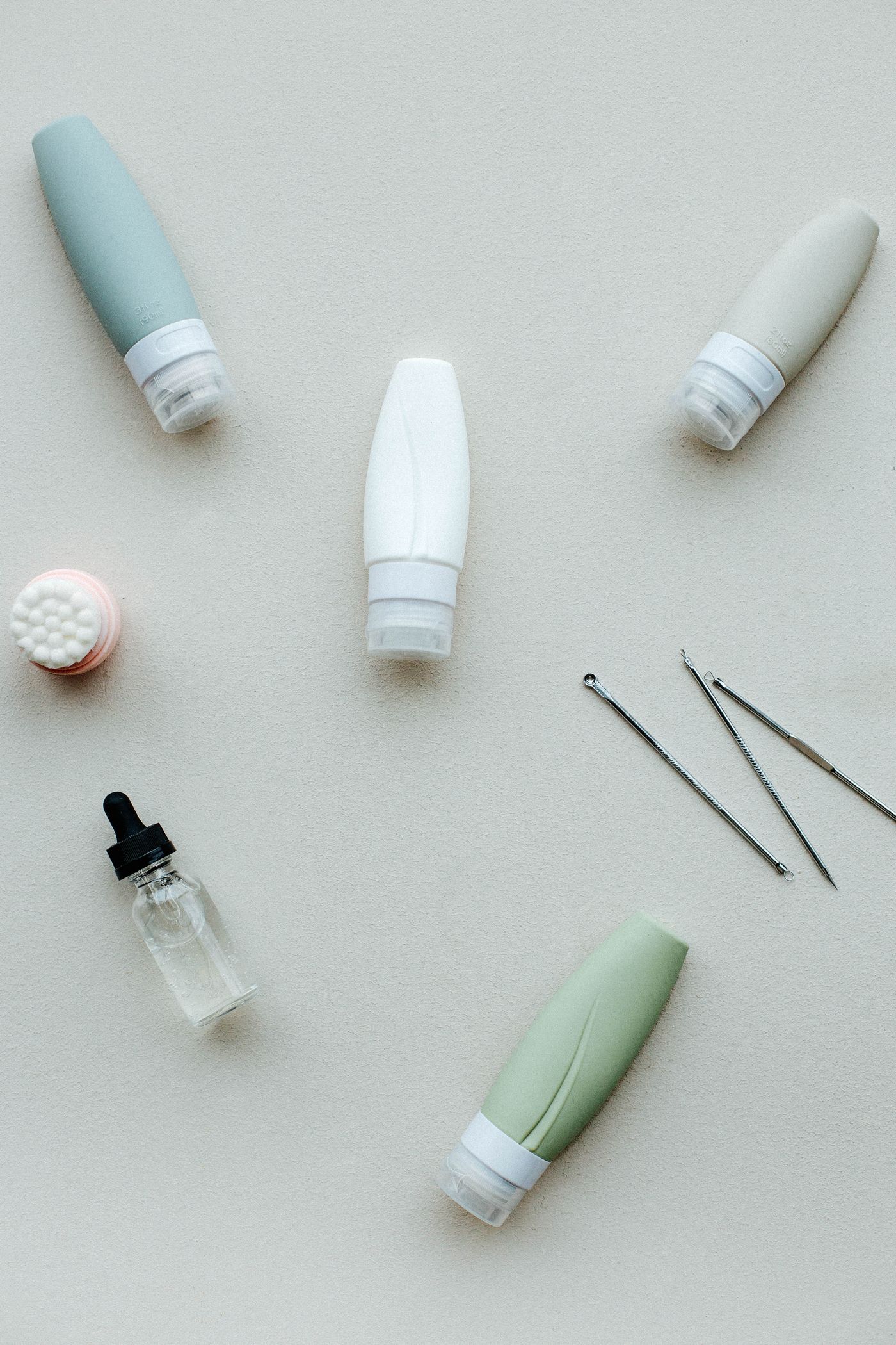 A grid of assorted products all photographed on the same soft gray background, forming a cohesive catalog page.