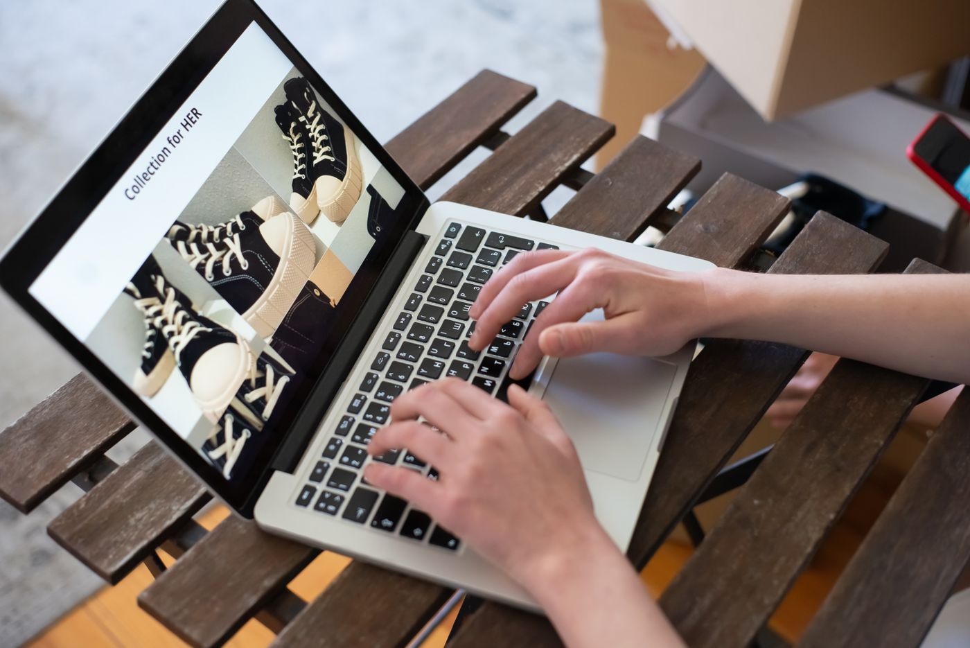 A cohesive set of display ads in different sizes sharing the same brand color and product image on a laptop screen